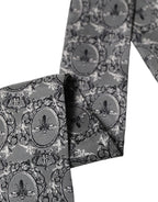 Dolce & Gabbana Men Gray Bee Silk Skinny Twilly Foulard Scarf