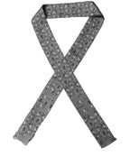 Dolce & Gabbana Men Gray Bee Silk Skinny Twilly Foulard Scarf