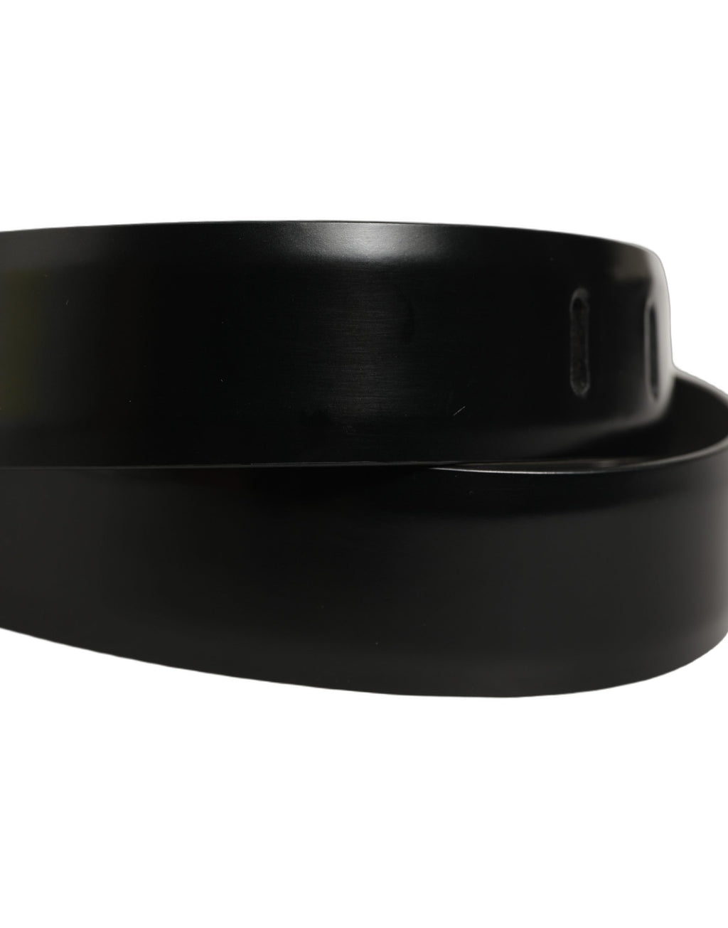 Dolce & Gabbana Black Leather Silver Tone Metal Buckle Belt