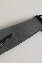 Dolce & Gabbana Men Gray Fabric Strap Logo Metal Buckle Belt