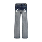 Off-White Gray Cotton Slim Fit Jeans