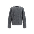 Versace Gray Wool Oves Aries Cardigan