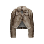 Max Mara Gray Polyester Full-Length Jacket