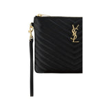 Saint Laurent Black Calf Leather Bos Taurus Clutch Bag