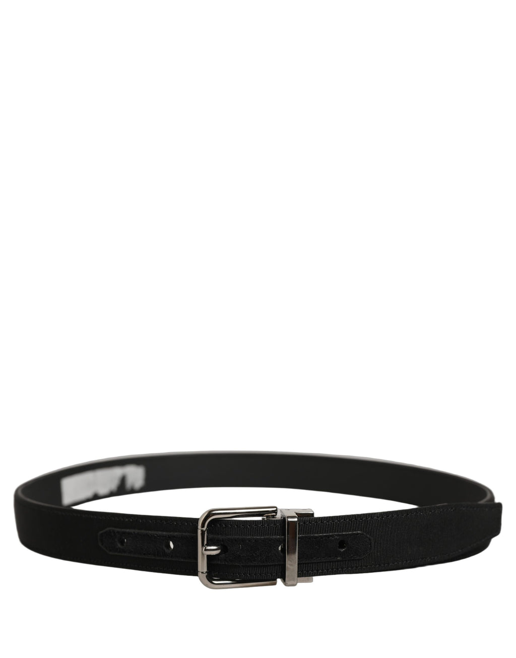 Dolce & Gabbana Black Classic Leather Silver Tone Buckle Belt