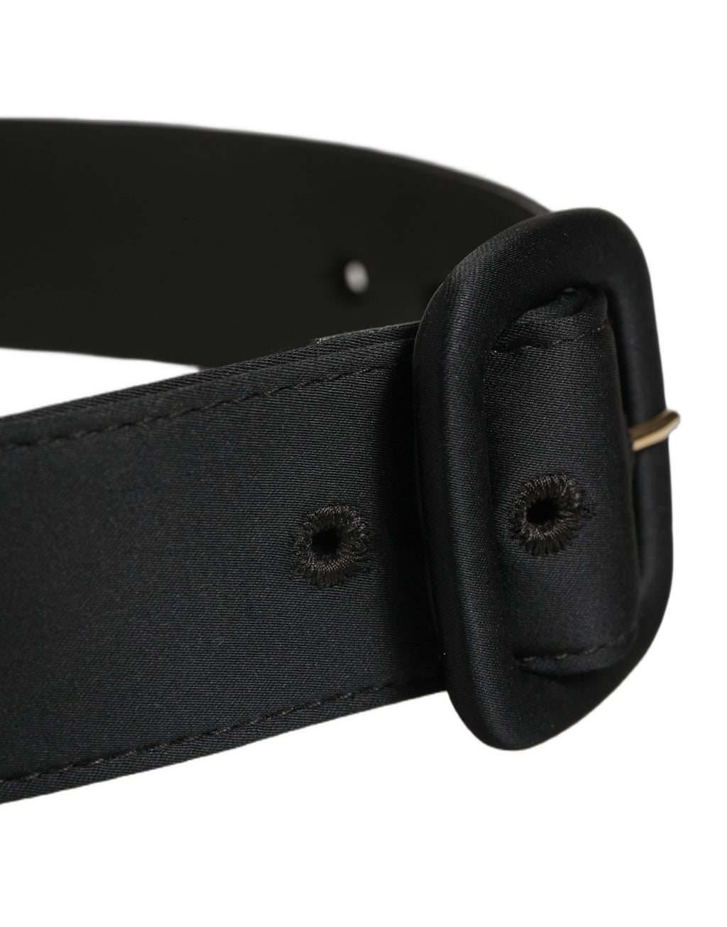 Dolce & Gabbana Black Wide Fabric Oval Buckle Cintura Belt