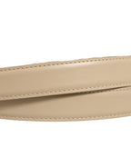 Dolce & Gabbana Beige Leather Double Wrap Gold Buckle Belt
