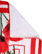 Dolce & Gabbana White Floral Poppy Print DG Logo Beach Towel