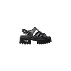 Cult Black Leather Platform Sandals