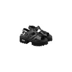 Cult Black Leather Platform Sandals