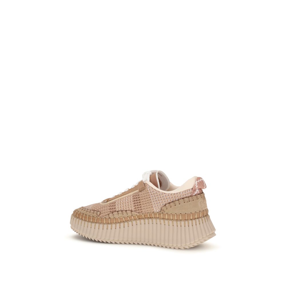 Chloé Beige Nylon Athletic Sneakers