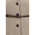 Brunello Cucinelli Beige Wool Oves Aries Cardigan