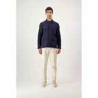 Autore Navy Blue Linen Full-Length Jacket