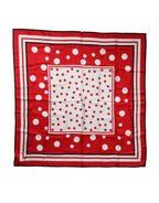 Dolce & Gabbana Red Polka Dot Print Silk Square Foulard Scarf