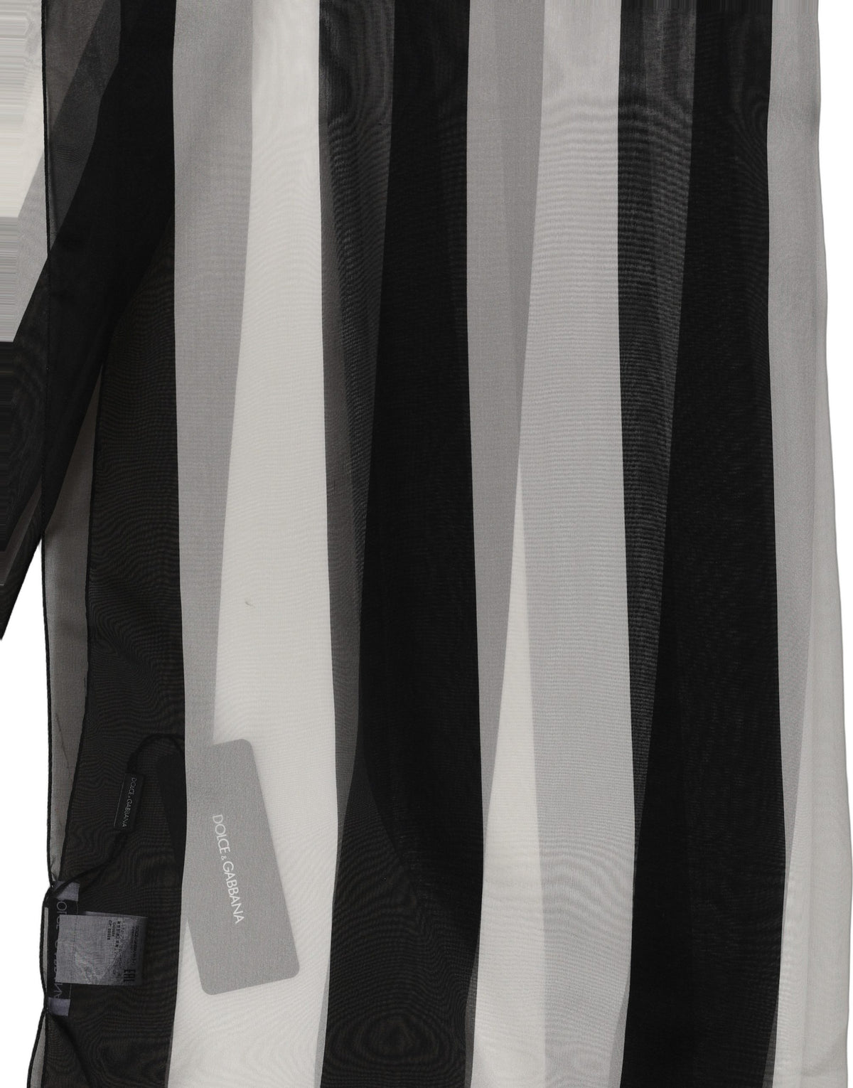 Dolce & Gabbana Black White Stripe Silk Shawl Stole Scarf