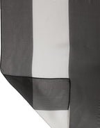 Dolce & Gabbana Black White Stripe Silk Shawl Stole Scarf