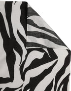 Dolce & Gabbana Black White Zebra Cotton Lace Stole Scarf