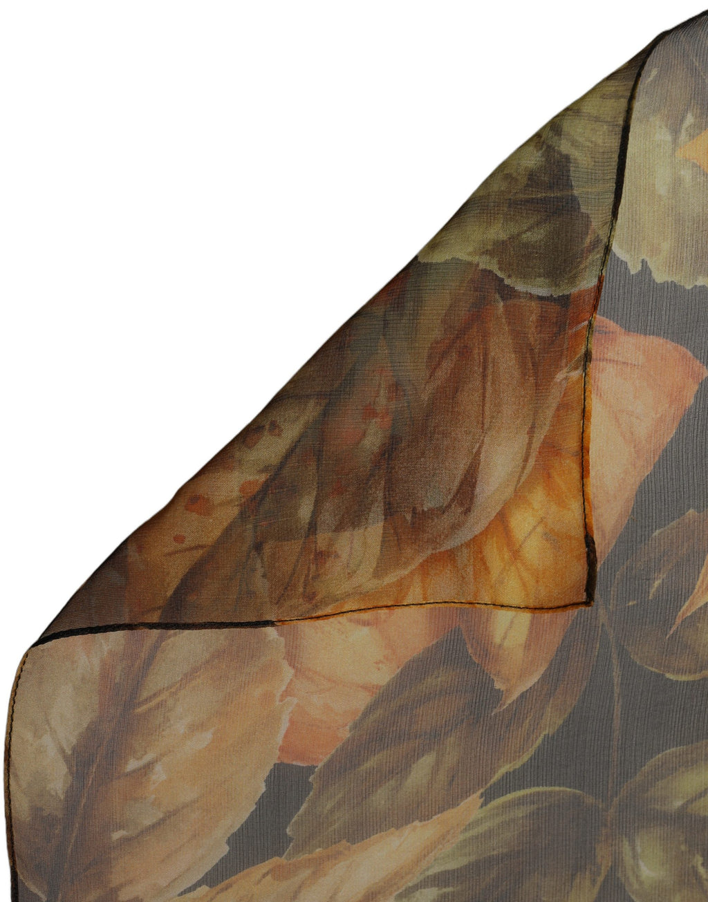Dolce & Gabbana Multicolor Leaf Print Silk Shawl Stole Scarf
