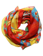 Dolce & Gabbana Multicolor Silk Carretto Print Foulard Scarf