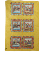 Dolce & Gabbana Yellow Silk Printed Shawl Stole Scarf