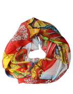 Dolce & Gabbana Multicolor Silk Printed Square Foulard Scarf