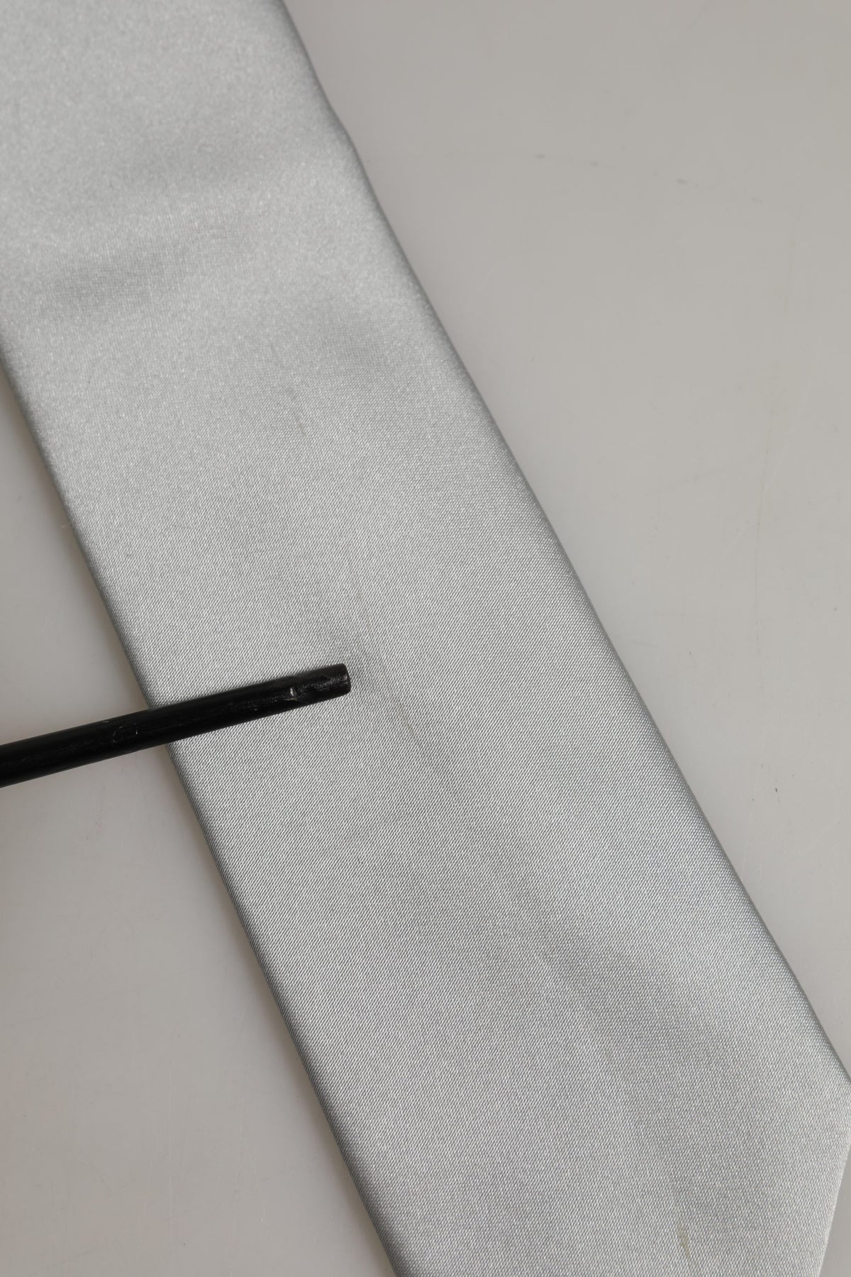 Dolce & Gabbana Gray Satin 100% Silk Adjustable Tied Men Necktie Tie