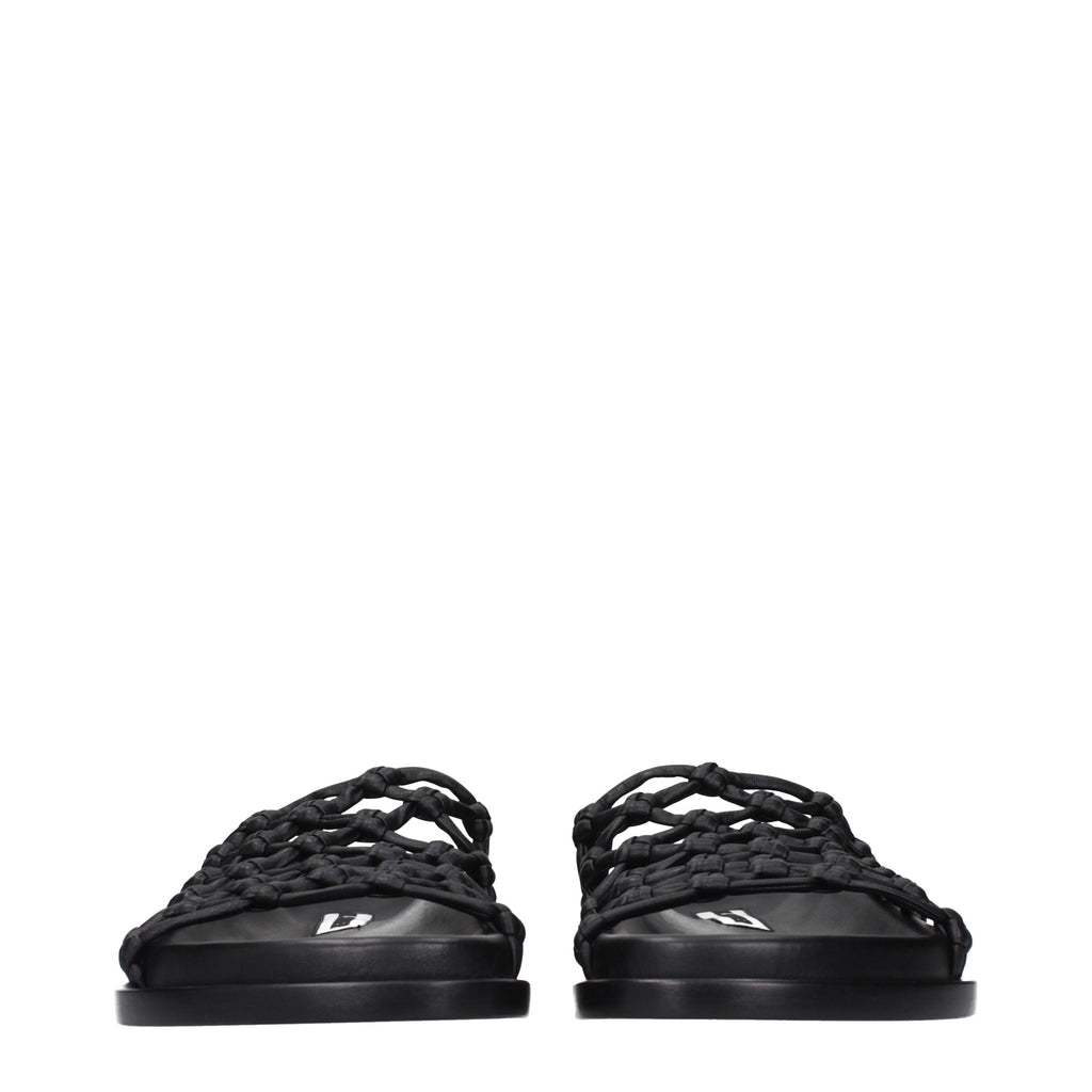 Jil Sander Black Leather Slippers