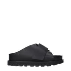 Jil Sander Black Leather Slippers