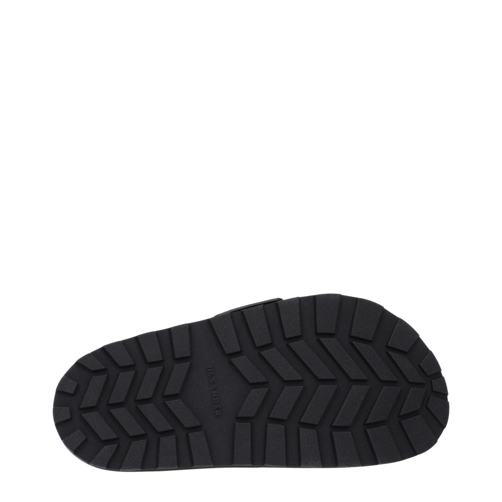 Jil Sander Black Leather Slippers