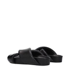 Jil Sander Black Leather Slippers