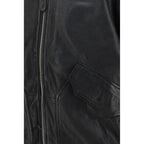 ALPHA INDUSTRIES Black Lambskin Leather Jacket