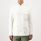 Autore White Cotton Full-Length Jacket