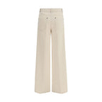 Forte_Forte White Cotton Casual Pants