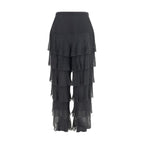 Valentino Garavani Black Silk Casual Pants