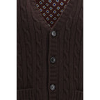 Valentino Garavani Brown Wool Oves Aries Cardigan