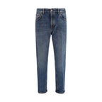 PT Torino Blue Cotton Straight-Leg Jeans