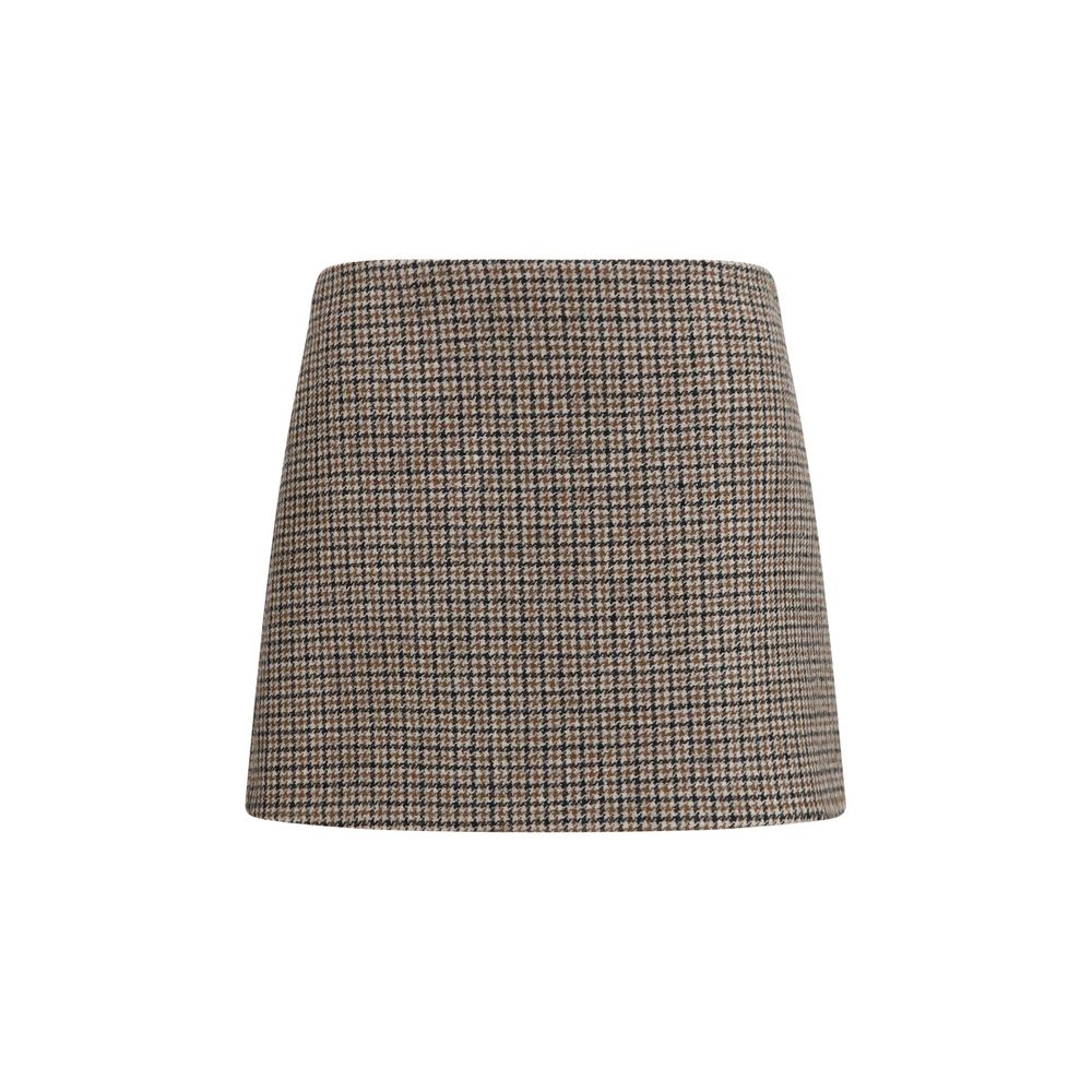 P.A.R.O.S.H. Brown Wool Oves Aries Mini Skirt
