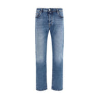 Jacob Cohen Blue Cotton Tapered Jeans
