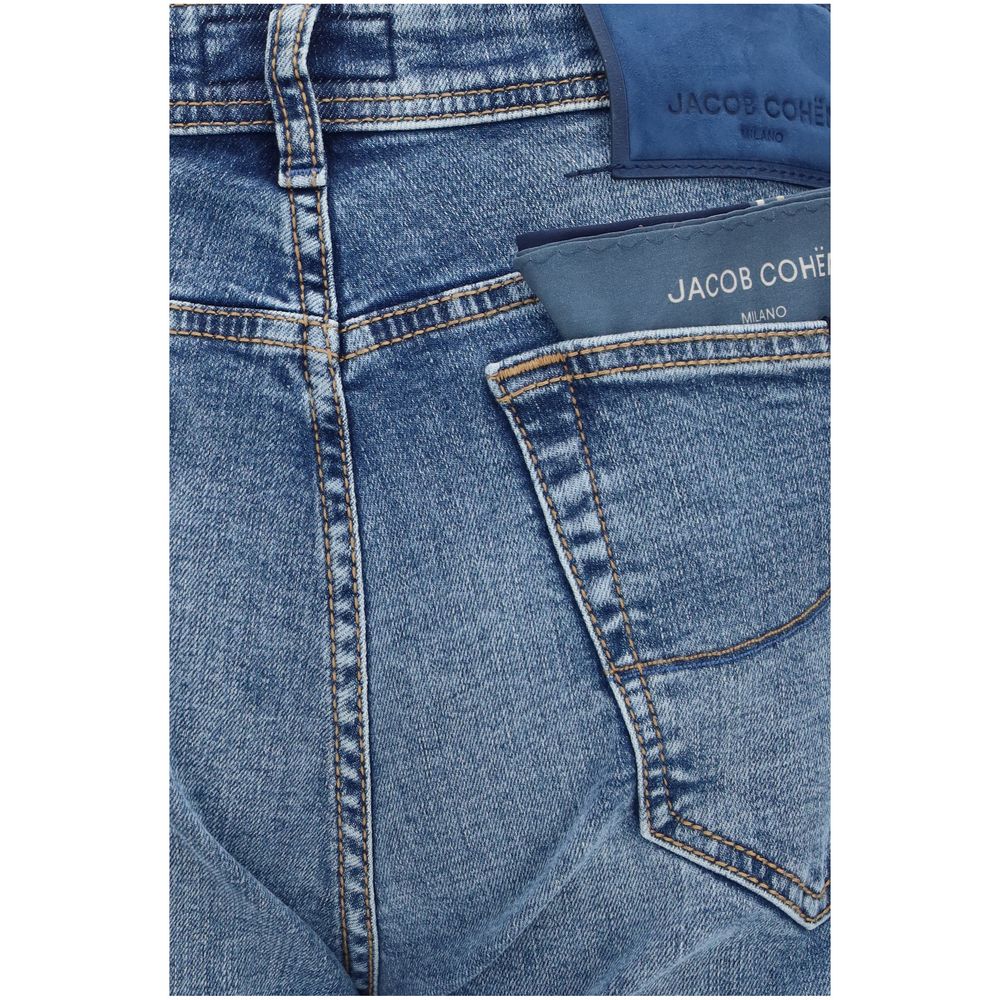 Jacob Cohen Blue Cotton Tapered Jeans
