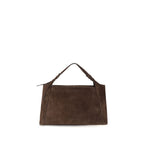 Brunello Cucinelli Brown Suede Leather Shoulder Bag
