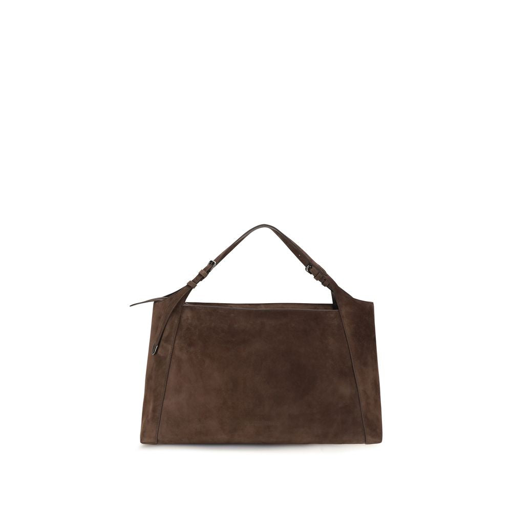 Brunello Cucinelli Brown Suede Leather Shoulder Bag