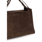 Brunello Cucinelli Brown Suede Leather Shoulder Bag