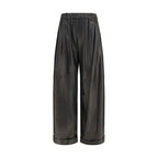 Brunello Cucinelli Black Leather Pants