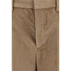 Brunello Cucinelli Brown Cotton Casual Pants
