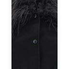 Loulou De Saison Black Wool Oves Aries Full-Length Jacket