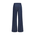 SA SU PHI Blue Cotton Flared Jeans