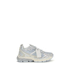 Off-White Gray Fabric Athletic Sneakers