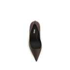 LE SILLA Brown Calf Leather Bos Taurus High Heel Pumps