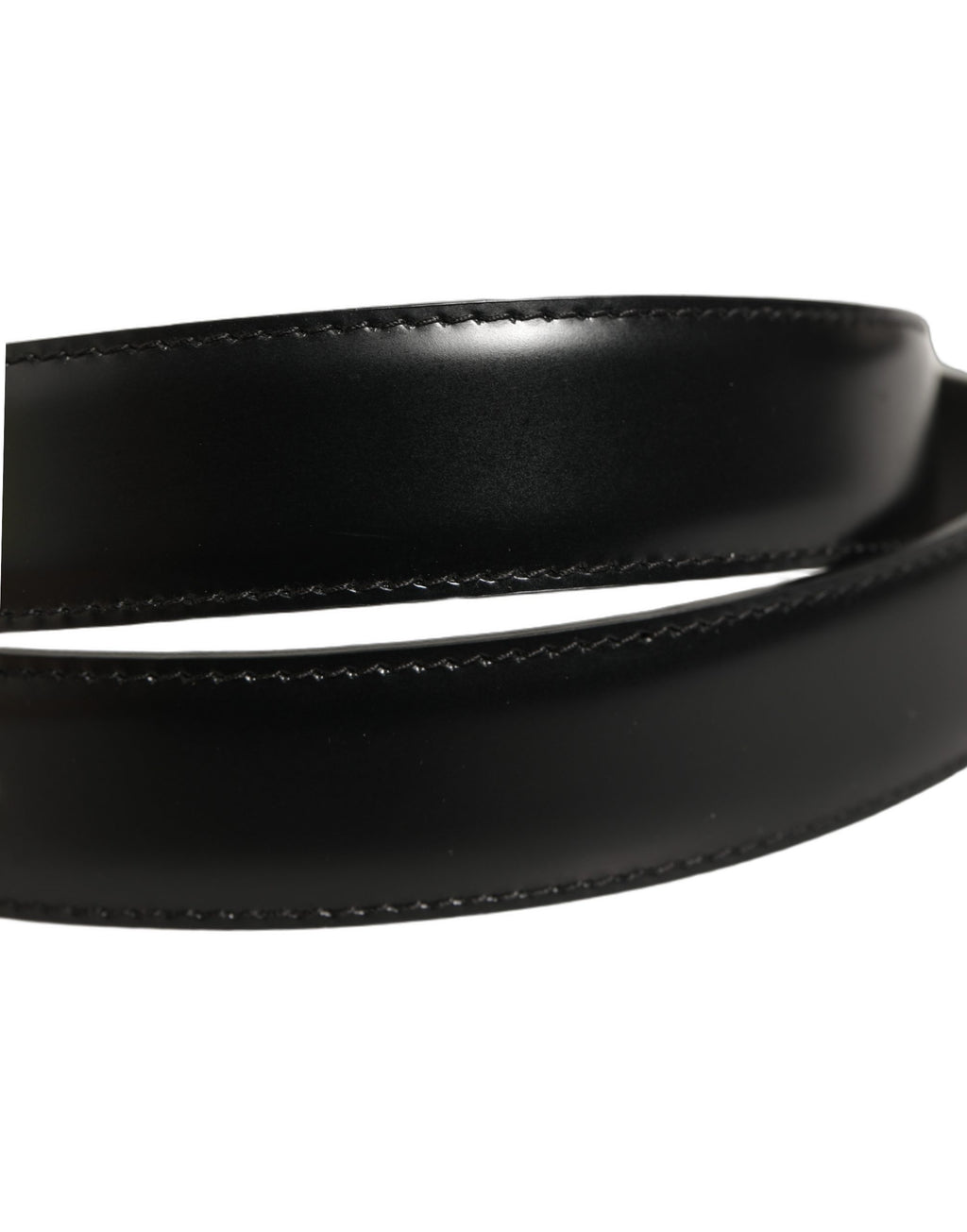 Dolce & Gabbana Black Classic Leather Gold Tone Buckle Belt