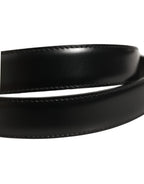 Dolce & Gabbana Black Classic Leather Gold Tone Buckle Belt